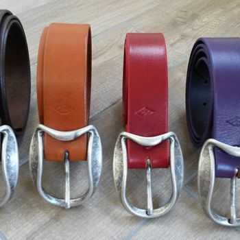 Ceintures et boucles | ceintures 3,5 cm marron, camel, rouge et violette